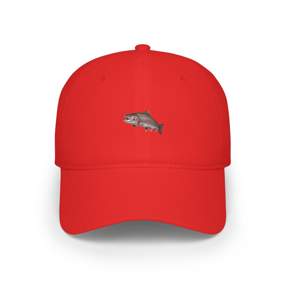 A green and white baseball cap with a fish design on the front. The fish is sticking out of the top of the cap and has a realistic appearance - Official Hats & Caps merchandise