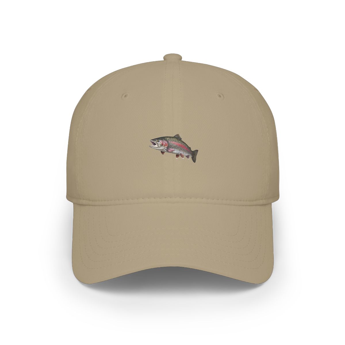 A green and white baseball cap with a fish design on the front. The fish is sticking out of the top of the cap and has a realistic appearance - alternate angle 4, merchandise