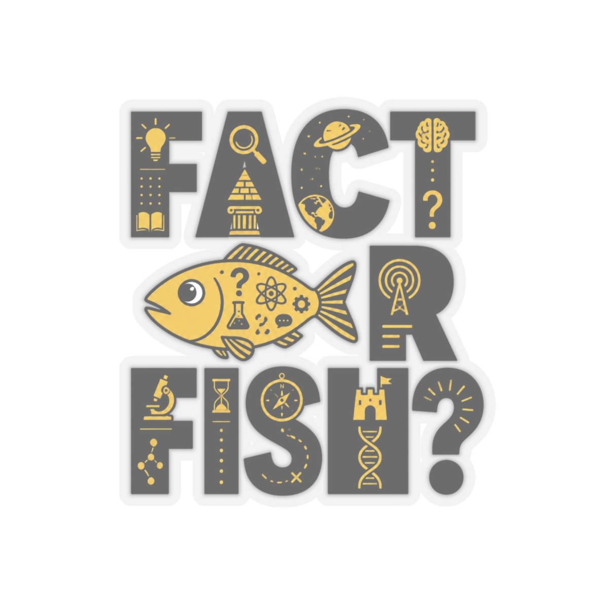 No Such Thing as a Fish "Fact or Fish?" Sticker - alternate angle 1, merchandise
