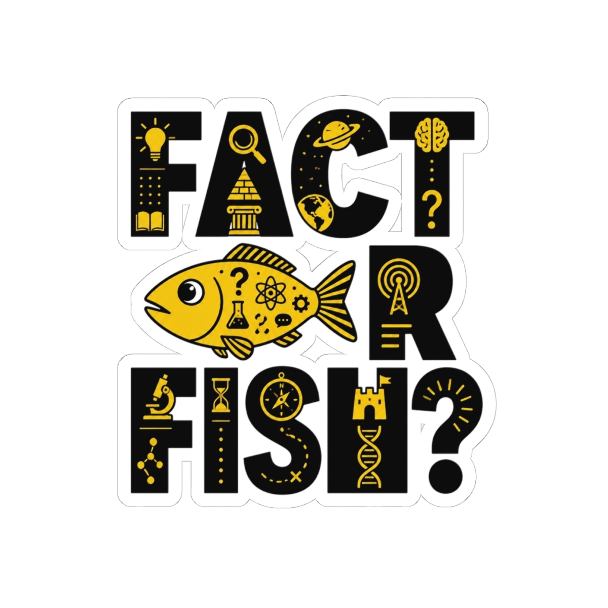No Such Thing as a Fish "Fact or Fish?" Sticker — official No Such Thing as a Fish Stickers