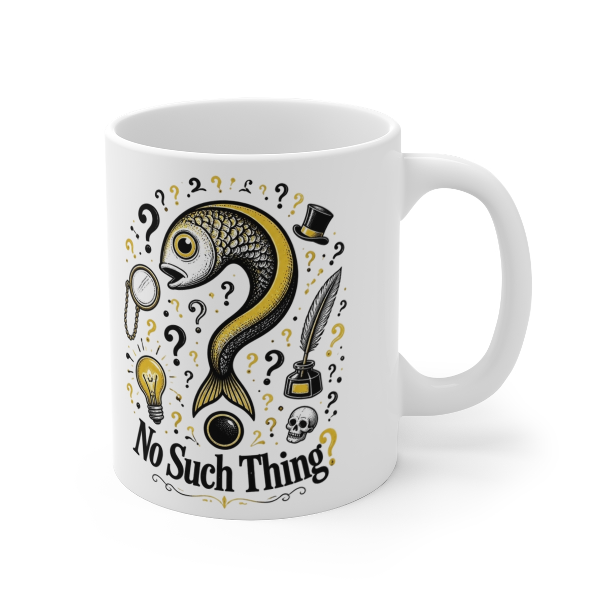 No Such Thing as a Fish "No Such Thing?" White Mug - No Such Thing as a Fish official Mugs & Drinkware merch
